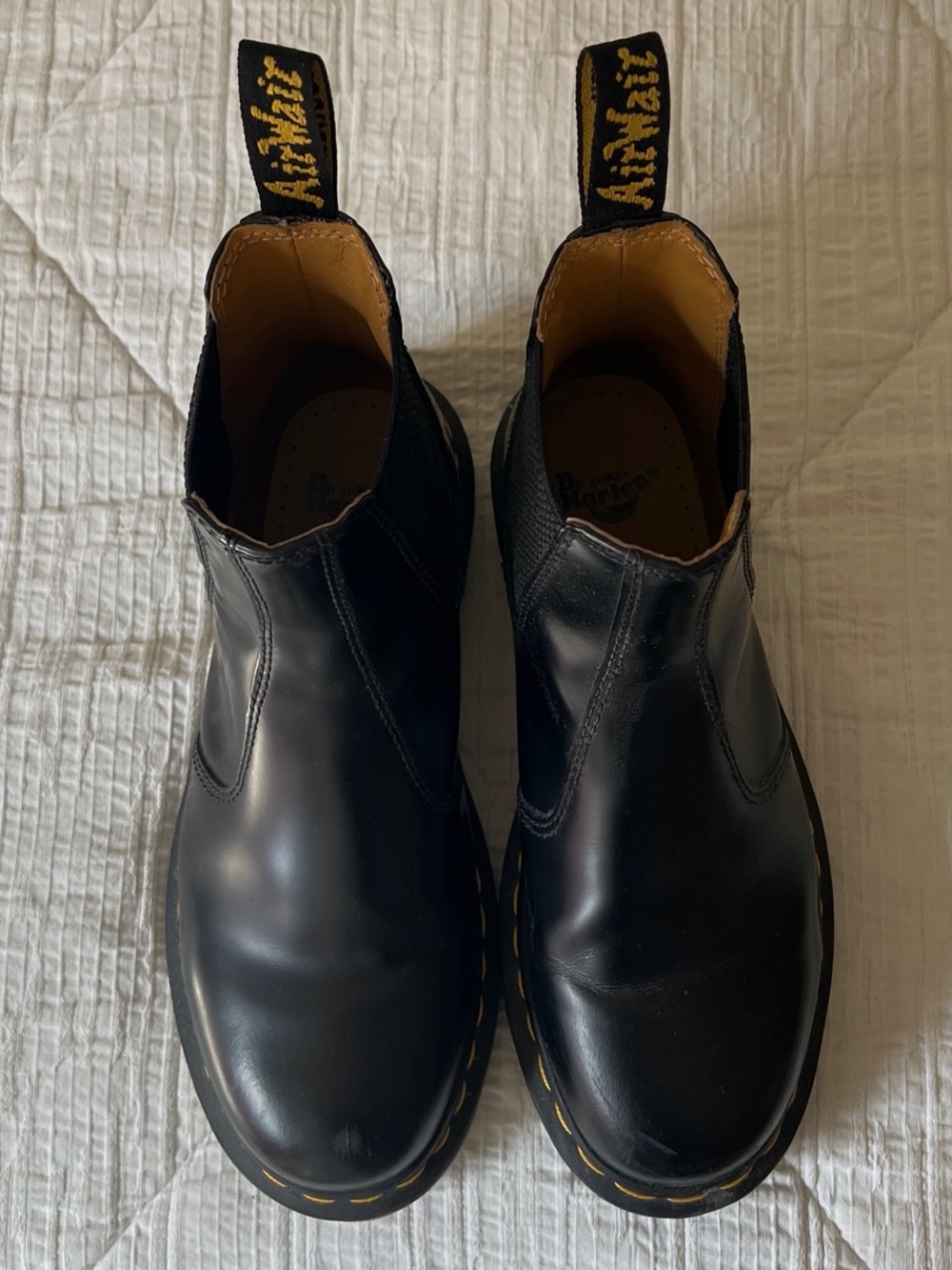 Dr. Martens Men’s Black Chukka Boots with Yellow Stitching